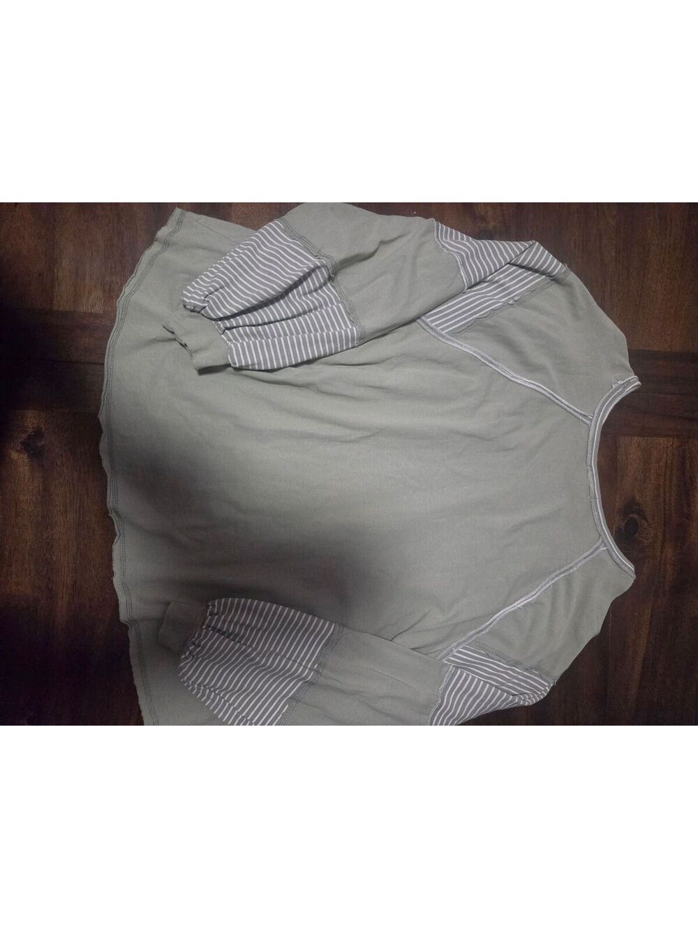 Easel Sage Green Long Sleeve Raw Hem